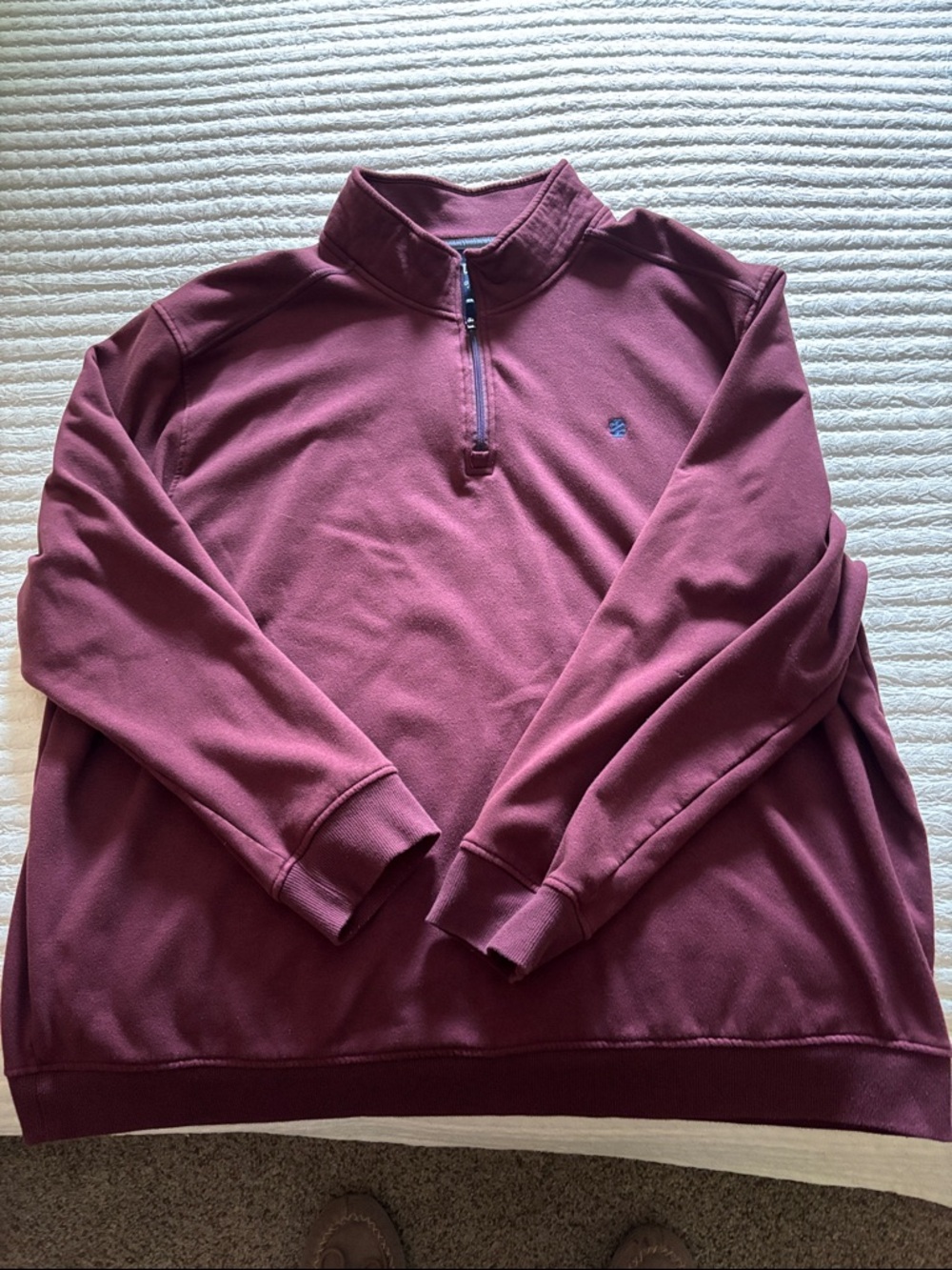 Izod Men's Zip-Up Sweater in Burgundy